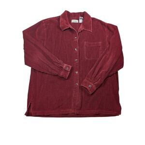 Vintage 90s Corduroy Shacket Overshirt Soft Workwear Layer LL Bean Womens Large